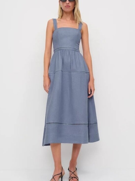 Reformation Dresses & Skirts - NEW Reformation Everett Linen Midi Dress Cornflower Blue | US 2 UK 6